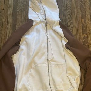 Super cute rare brown and white christy hoodie brandy Melville